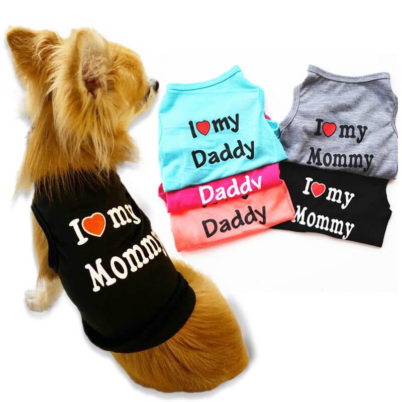 Camiseta Pet I Love my Mommy / Daddy