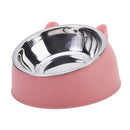 Tigela elevada em inox antiderrapante para gatos e cães