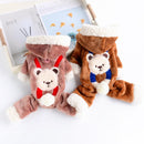Macacão de Inverno Pet Bordado Urso para cachorro