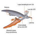 Cortador Unha de Cachorro Profissional com Luz de Led e Lupa