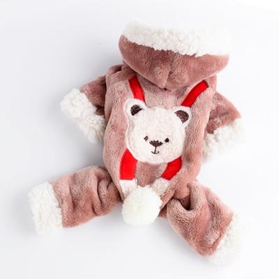 Macacão de Inverno Pet Bordado Urso para cachorro