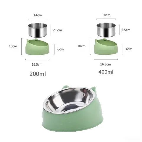 Tigela elevada em inox antiderrapante para gatos e cães