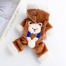 Macacão de Inverno Pet Bordado Urso para cachorro