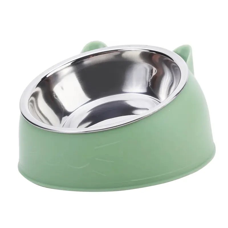 Tigela elevada em inox antiderrapante para gatos e cães