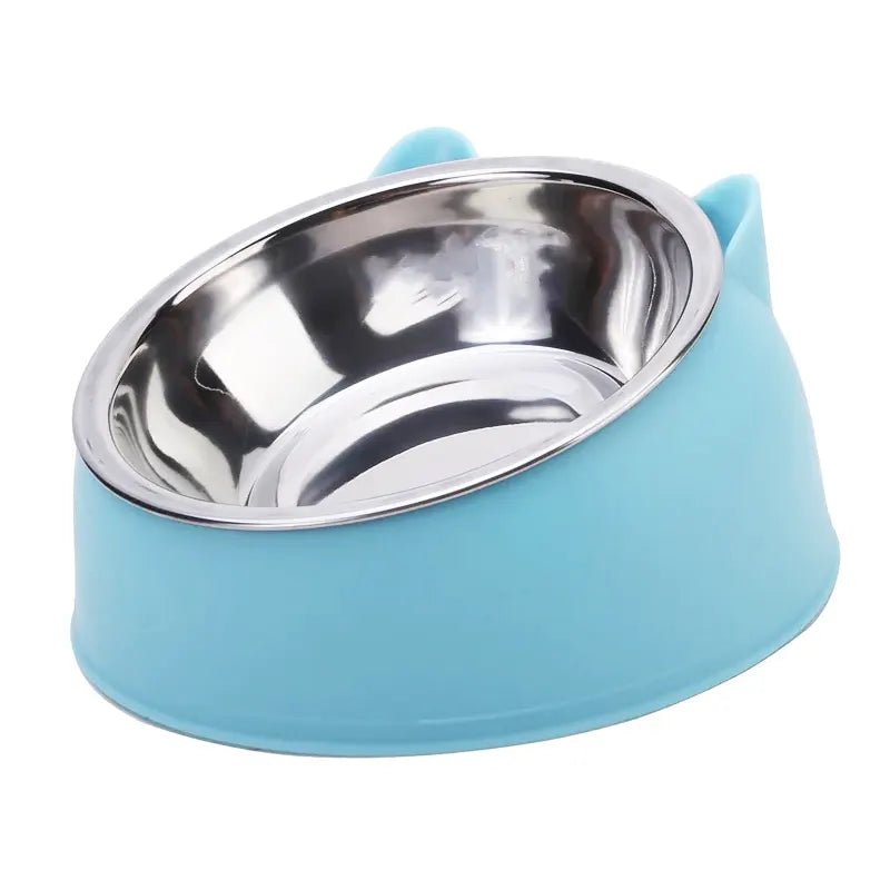 Tigela elevada em inox antiderrapante para gatos e cães