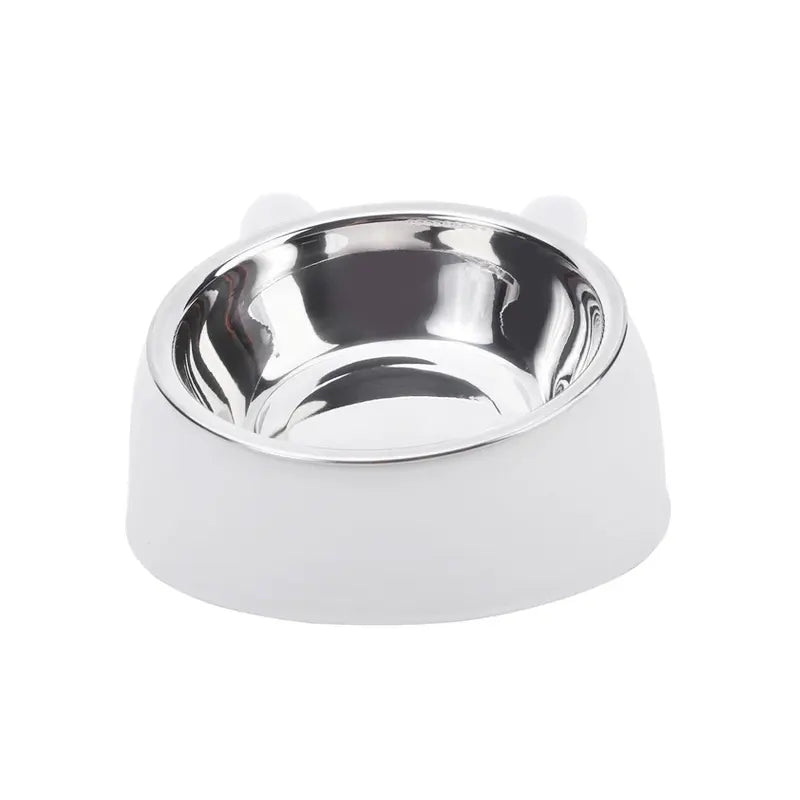 Tigela elevada em inox antiderrapante para gatos e cães