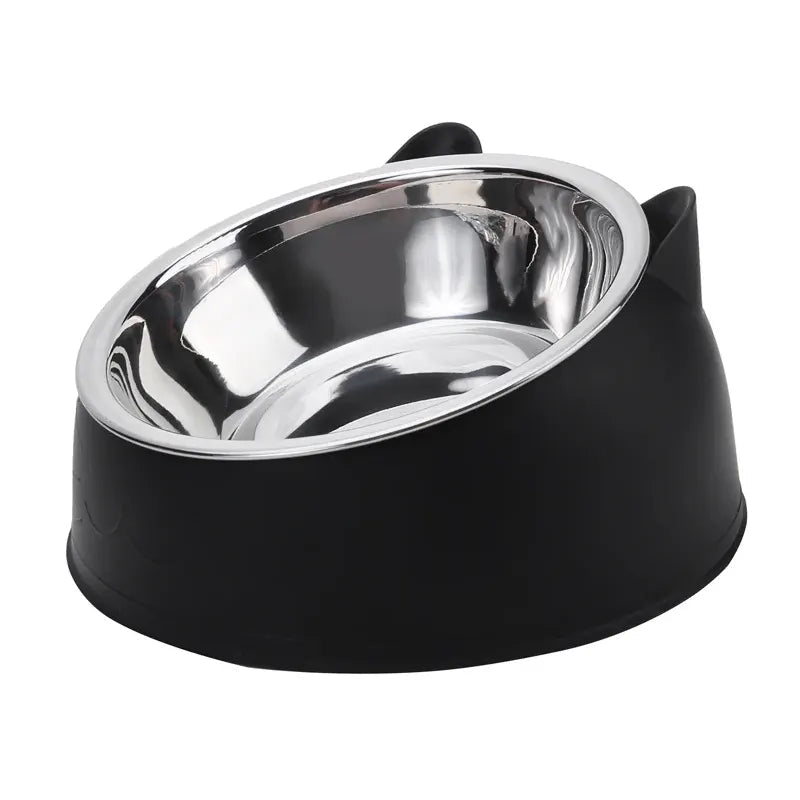 Tigela elevada em inox antiderrapante para gatos e cães