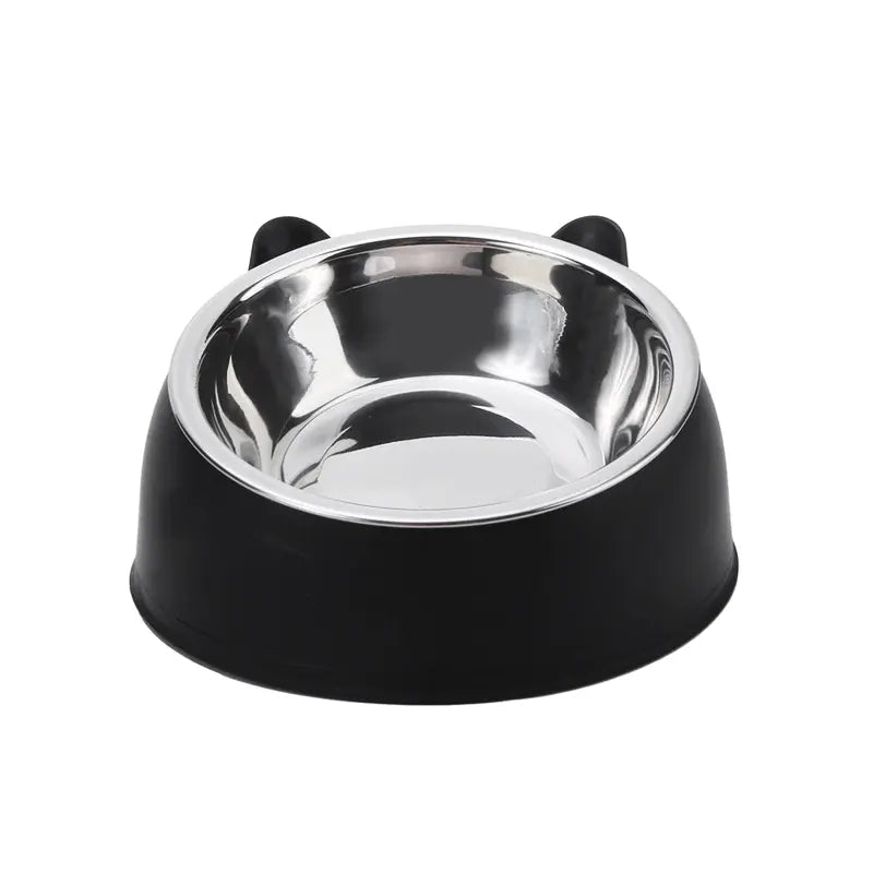 Tigela elevada em inox antiderrapante para gatos e cães