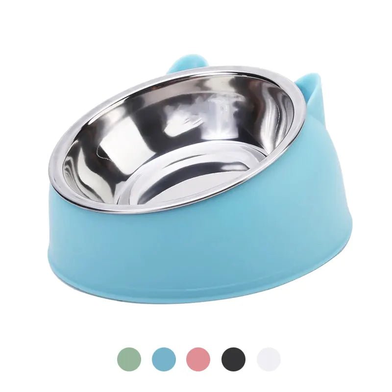 Tigela elevada em inox antiderrapante para gatos e cães