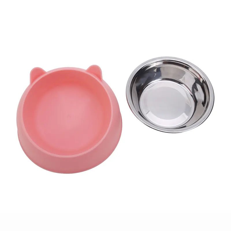 Tigela elevada em inox antiderrapante para gatos e cães